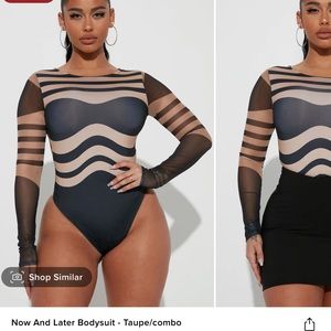 Now And Later Bodysuit - Taupe/combo